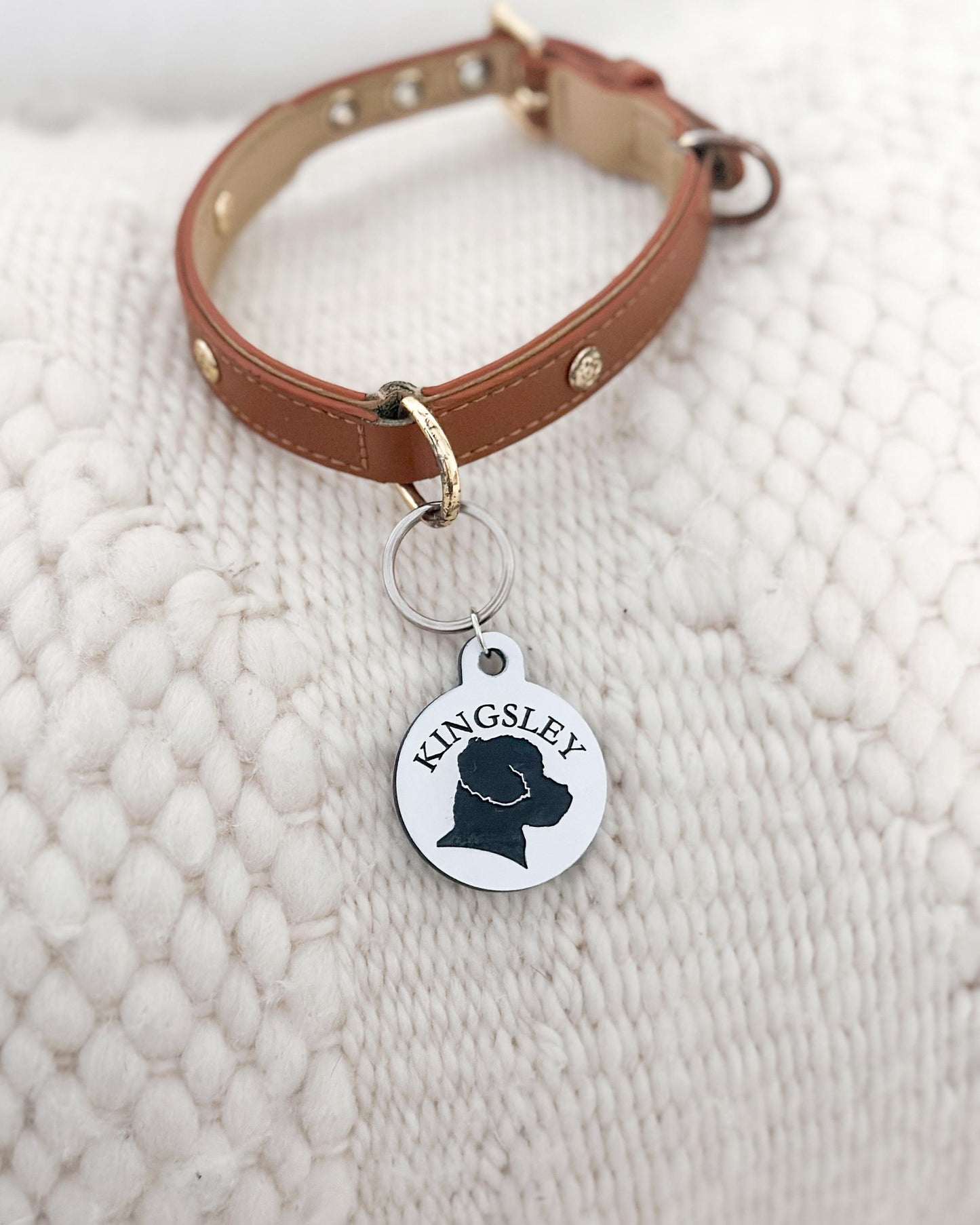 Custom Silhouette portrait Dog Tag - Personalized Dog Silhouette Dog Tag - Custom Dog Tag - Pet ID Tag