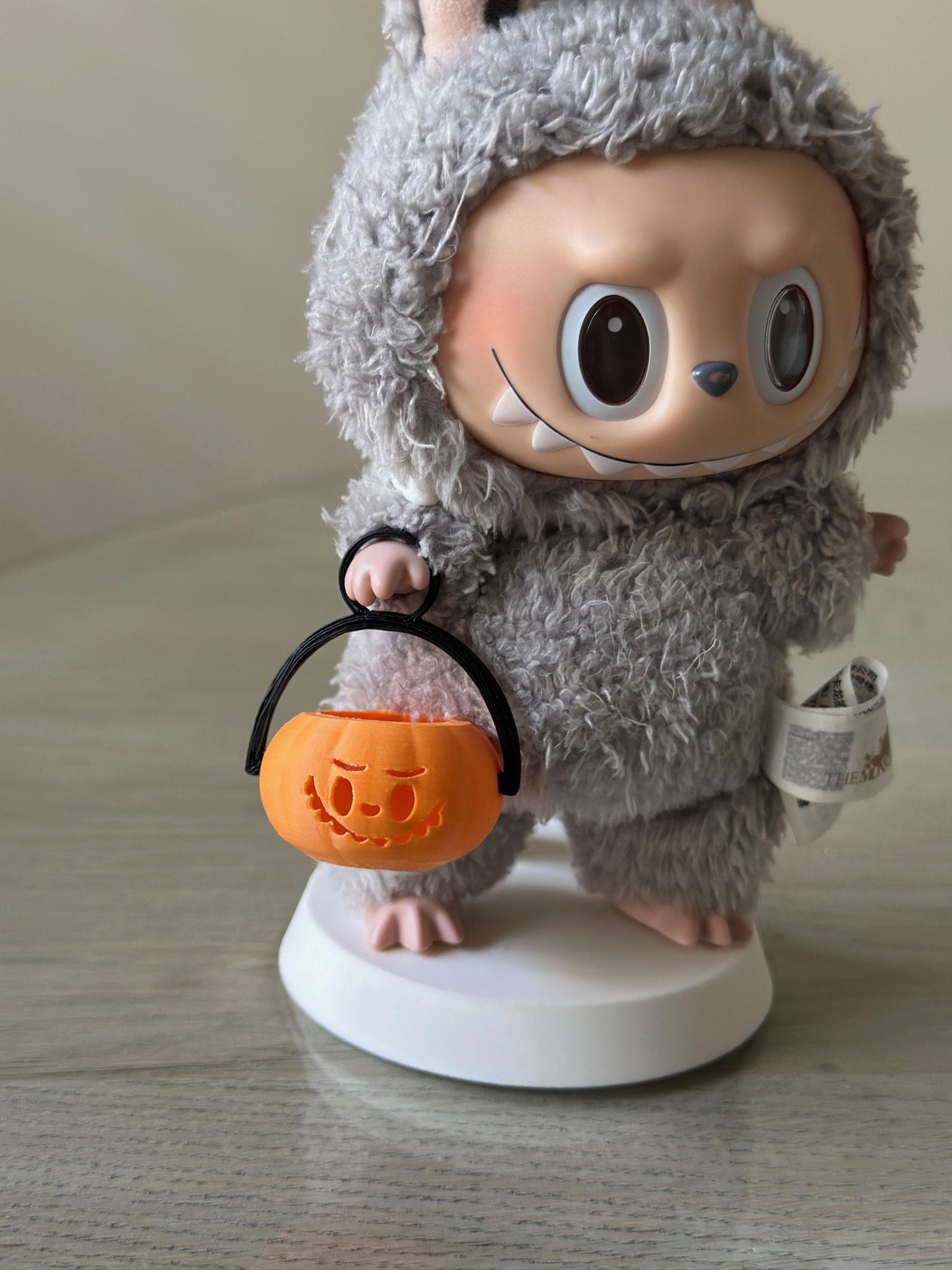 Labubu Face Trick or Treat Bucket | 3D Printed Pumpkin Basket | Accessories for Labubu Doll Keychain I Halloween accessories