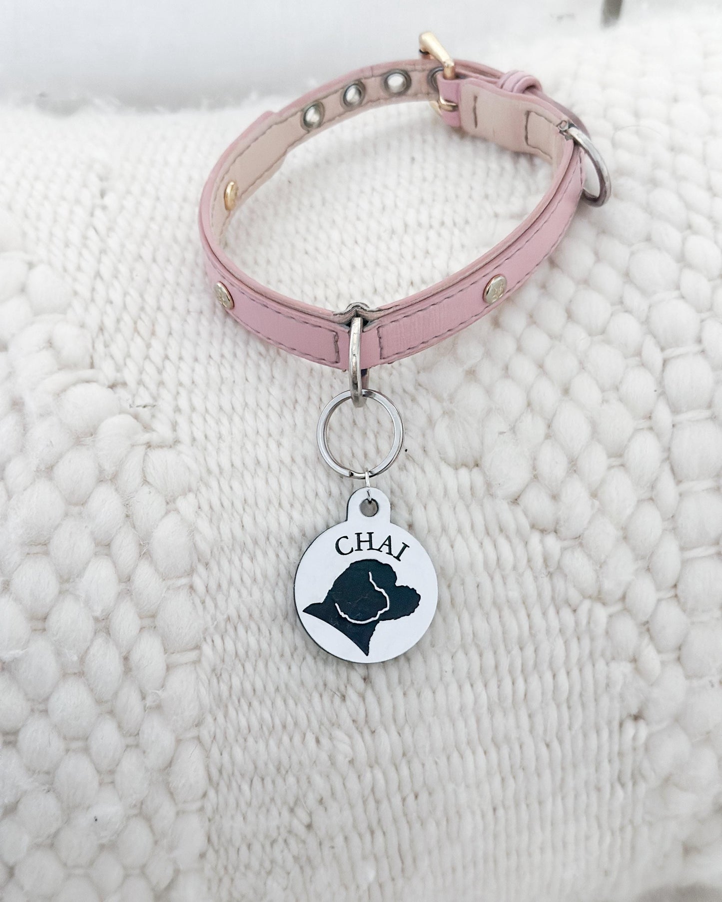 Custom Silhouette portrait Dog Tag - Personalized Dog Silhouette Dog Tag - Custom Dog Tag - Pet ID Tag
