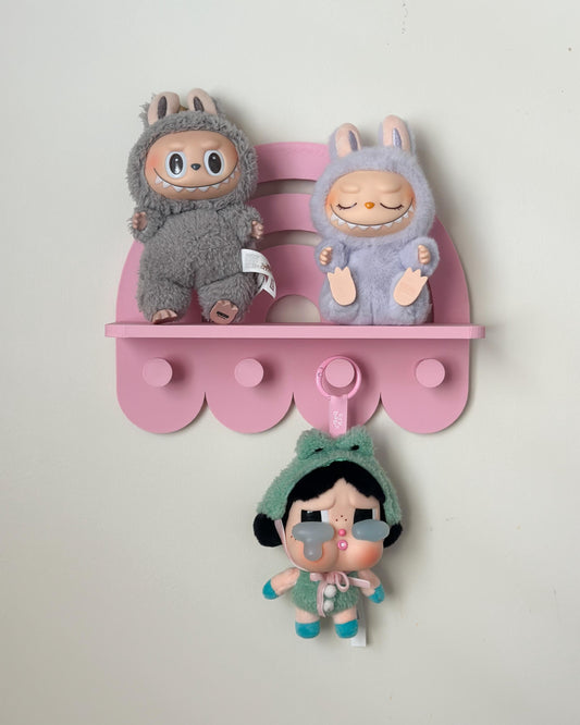 Labubu Display Wall Shelf and Peg Rack