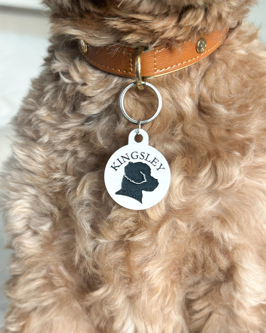 Custom Silhouette portrait Dog Tag - Personalized Dog Silhouette Dog Tag - Custom Dog Tag - Pet ID Tag