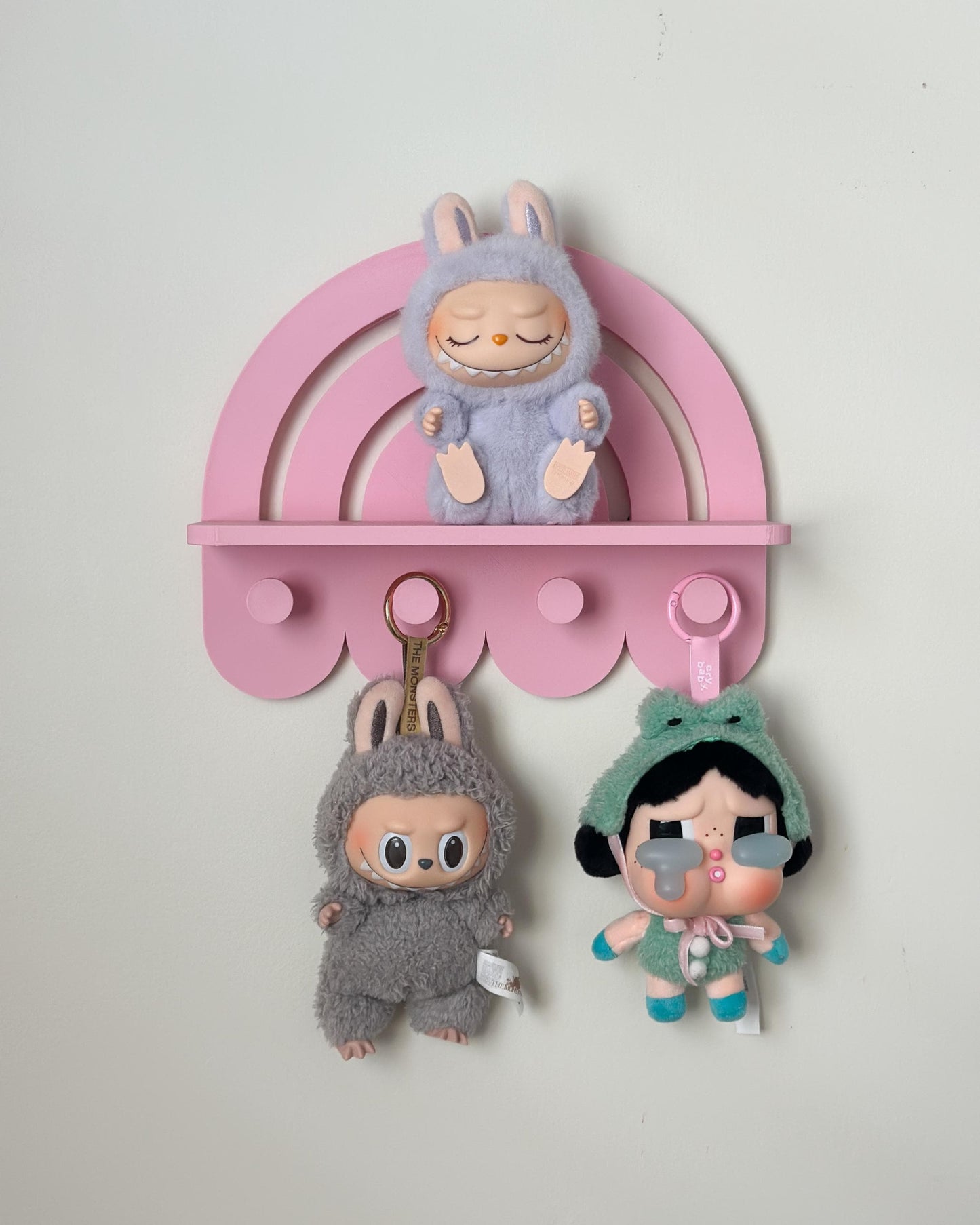 Labubu Display Wall Shelf and Peg Rack